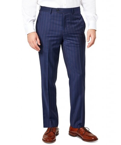 Men's Slim-Fit Berry Stripe Wool Suit Pants Multi $88.80 Suits