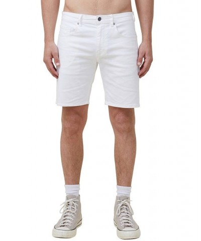 Men's Straight Denim Shorts White $24.75 Shorts