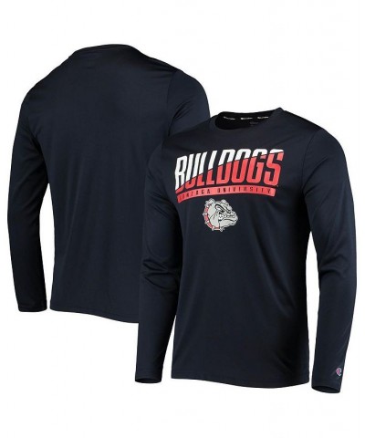 Men's Navy Gonzaga Bulldogs Wordmark Slash Long Sleeve T-shirt $22.50 T-Shirts