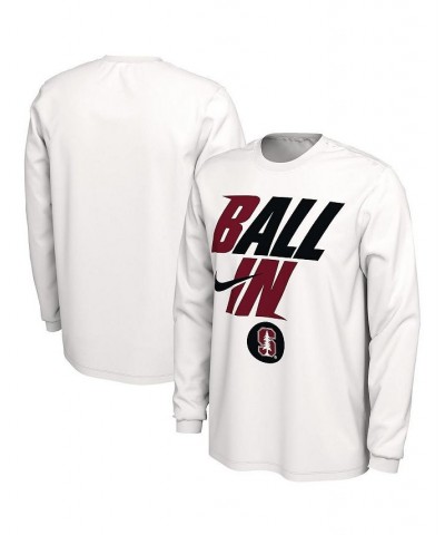 Men's White Stanford Cardinal Ball In Bench Long Sleeve T-shirt $21.19 T-Shirts