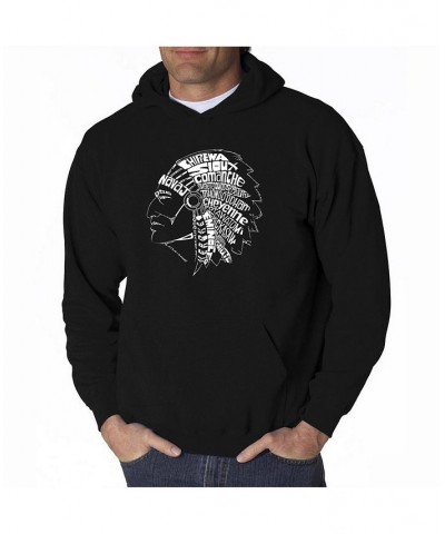 Men's Word Art Hooded Sweatshirt Black $34.19 Sweatshirt