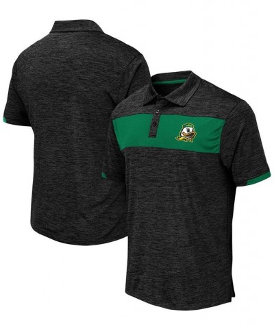 Men's Heather Black Oregon Ducks Nelson Logo Polo Shirt $21.50 Polo Shirts