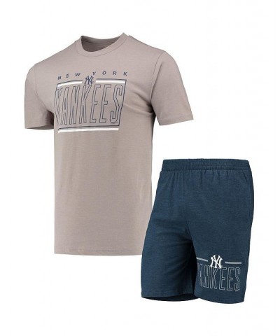 Men's Navy, Gray New York Yankees Meter T-shirt and Shorts Sleep Set $26.40 Pajama
