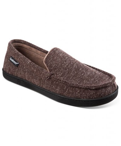 Men's Preston Heather Knit Moccasin Slippers Brown $14.87 Shoes