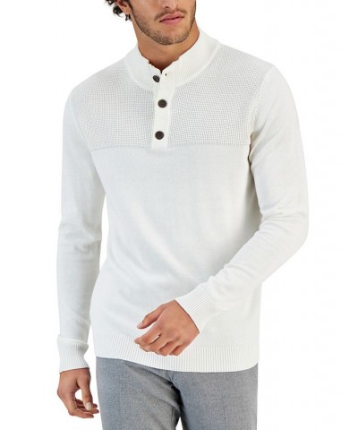Men's Button Mock Neck Sweater PD05 $16.39 Sweaters