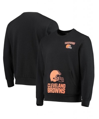 Men's Black Cleveland Browns Pocket Pullover Sweater $41.24 Sweaters