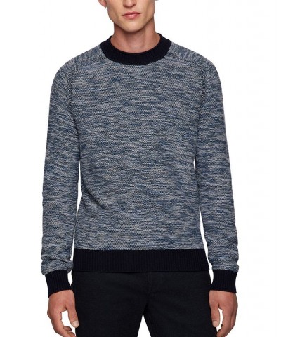 BOSS Men's Regular-Fit Wool Blend Sweater Blue $75.20 Sweaters