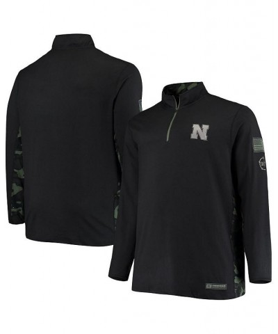 Men's Black Nebraska Huskers OHT Military-Inspired Appreciation Big and Tall Quarter-Zip Jacket $30.00 Jackets