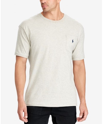 Men's Big & Tall Crew-Neck Pocket T-Shirt Gray $31.20 T-Shirts