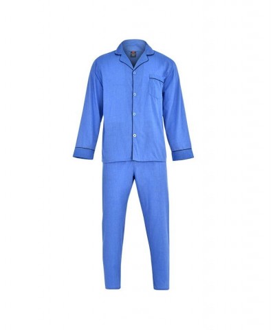 Hanes Men's Cvc Broadcloth Pajama Set Medium Blue $15.60 Pajama