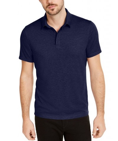 Men's AlfaTech Stretch Solid Polo Shirt Blue $15.00 Polo Shirts