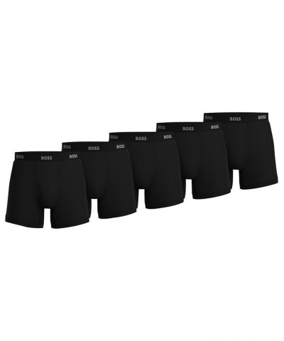 Men's 5-Pk. Authentic Solid Boxer Briefs Black $28.98 Underwear