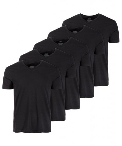 Men's 5-Pk. Moisture-Wicking Solid V-Neck T-Shirts Black $16.50 Undershirt