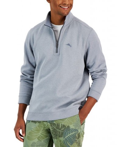 Men's Tango Wave Embroidered Logo 1/2-Zip Sweatshirt Gray $40.40 Sweaters