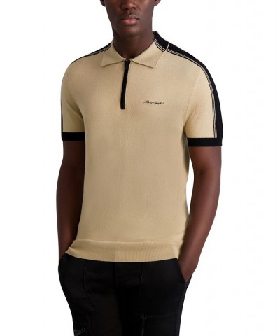 Men's Cooling Nylon Sweater Polo with Signature Logo Multi $55.65 Polo Shirts