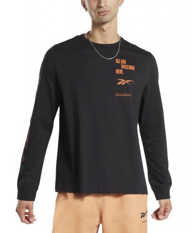 Men's Relaxed Fit All Are Welcome Long-Sleeve Basketball T-Shirt Black $26.00 T-Shirts