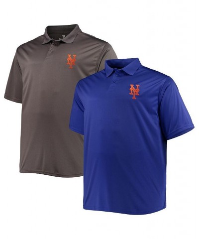 Men's Royal, Charcoal New York Mets Big and Tall Two-Pack Polo Shirt Set $34.31 Polo Shirts