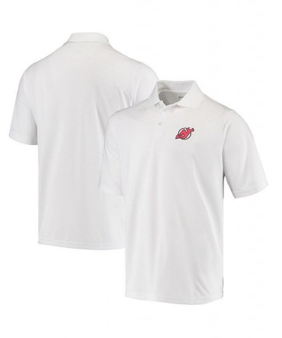 Men's White New Jersey Devils Pique Xtra Polo $22.56 Polo Shirts
