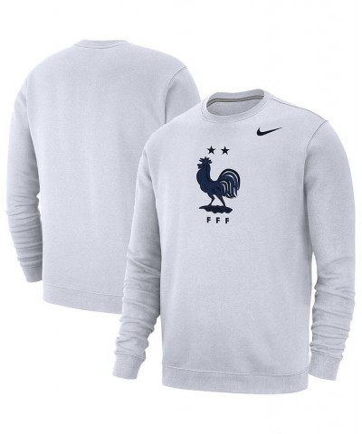 Men's White France National Team Fleece Pullover Sweatshirt $41.24 Sweatshirt