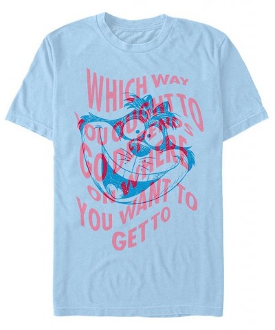 Men's Alice in Wonderland Which Way Short Sleeve T-shirt Blue $14.00 T-Shirts