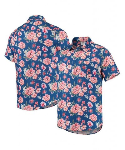 Men's Royal Chicago Cubs Floral Linen Button-Up Shirt $45.00 Shirts
