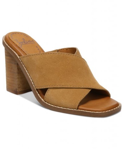 Women's Dree Block-Heel Sandals Tan/Beige $24.57 Shoes