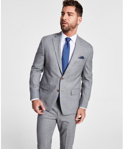 Men's Classic-Fit UltraFlex Stretch Plaid Suit Jacket PD01 $63.75 Suits