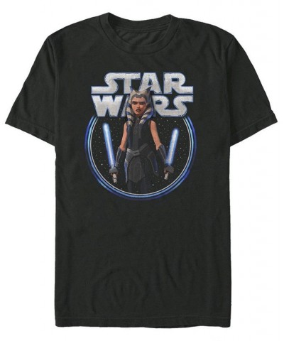 Men's Ahsoka Stars Short Sleeve Crew T-shirt Black $15.40 T-Shirts