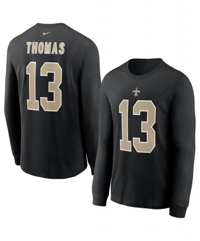 Men's Michael Thomas Black New Orleans Saints Player Name and Number Long Sleeve T-shirt $16.40 T-Shirts