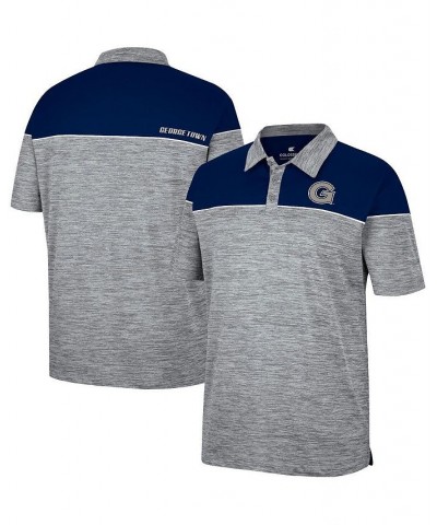 Men's Heathered Gray, Navy Georgetown Hoyas Birdie Polo Shirt $22.00 Polo Shirts